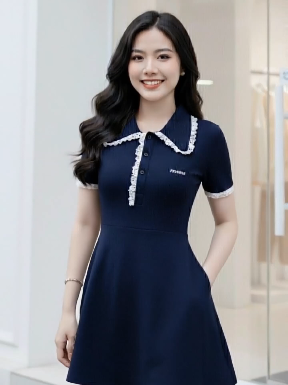 Đầm Body Dáng Ngắn Cổ PoLo Xinh Đẹp #vayxinh #vaythietke 