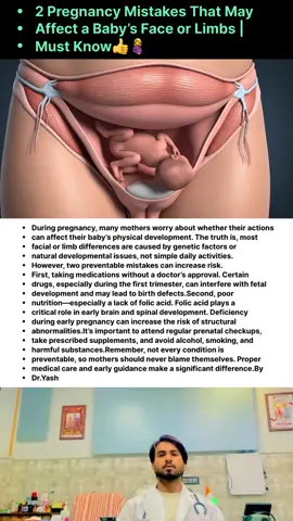 2 Pregnancy Mistakes That May Affect a Baby’s Face or Limbs | Must Know#trending #trend #viral #facts #education 