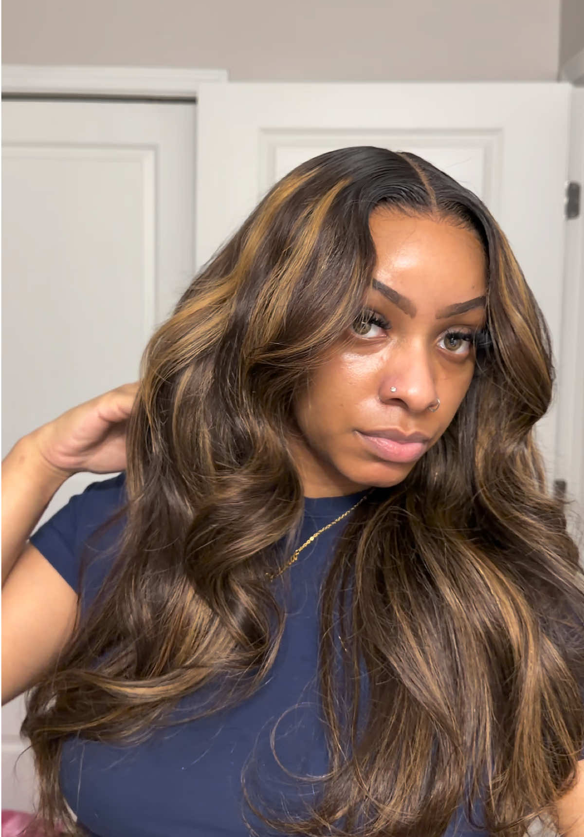 they ateee on the balayage 😍😍 @OQHAIR @oqhairshop #oqhair #gluelesswigs #layeredwigs #highlightbalayage #bodywave 