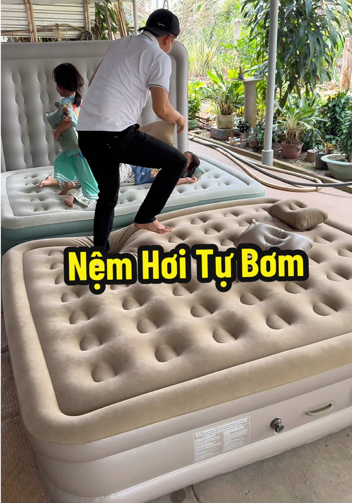 Nệm hơi tự bơm Modofo, nằm êm thoáng khí.#phonghutech #nemhoi #demhoi #nemhoitubom #xuhuong 
