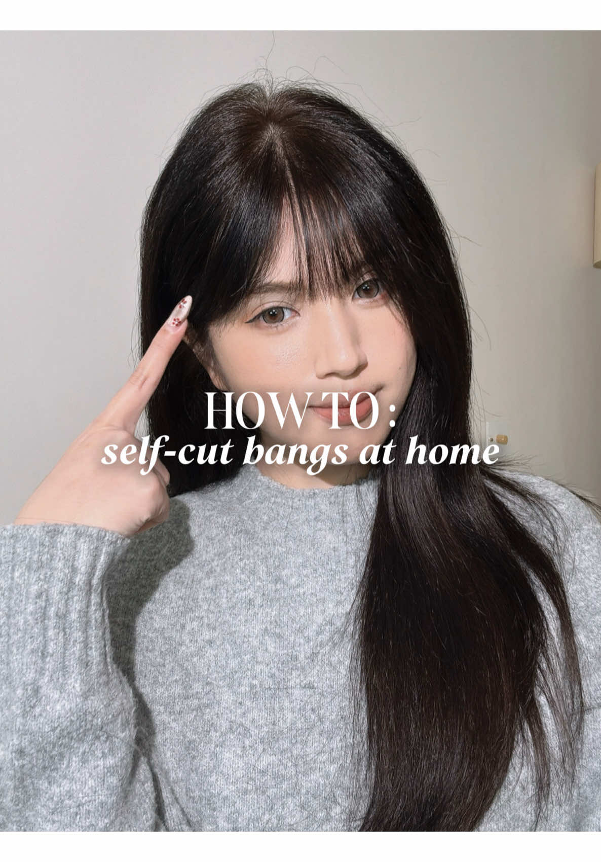 A beginner friendly guide to self-cut bangs at home 💇🏻‍♀️✨ . . . . #haircut #hairtutorial #bangs #앞머리 #헤어스타일 #bangstutorial #fyp #foryourpage 