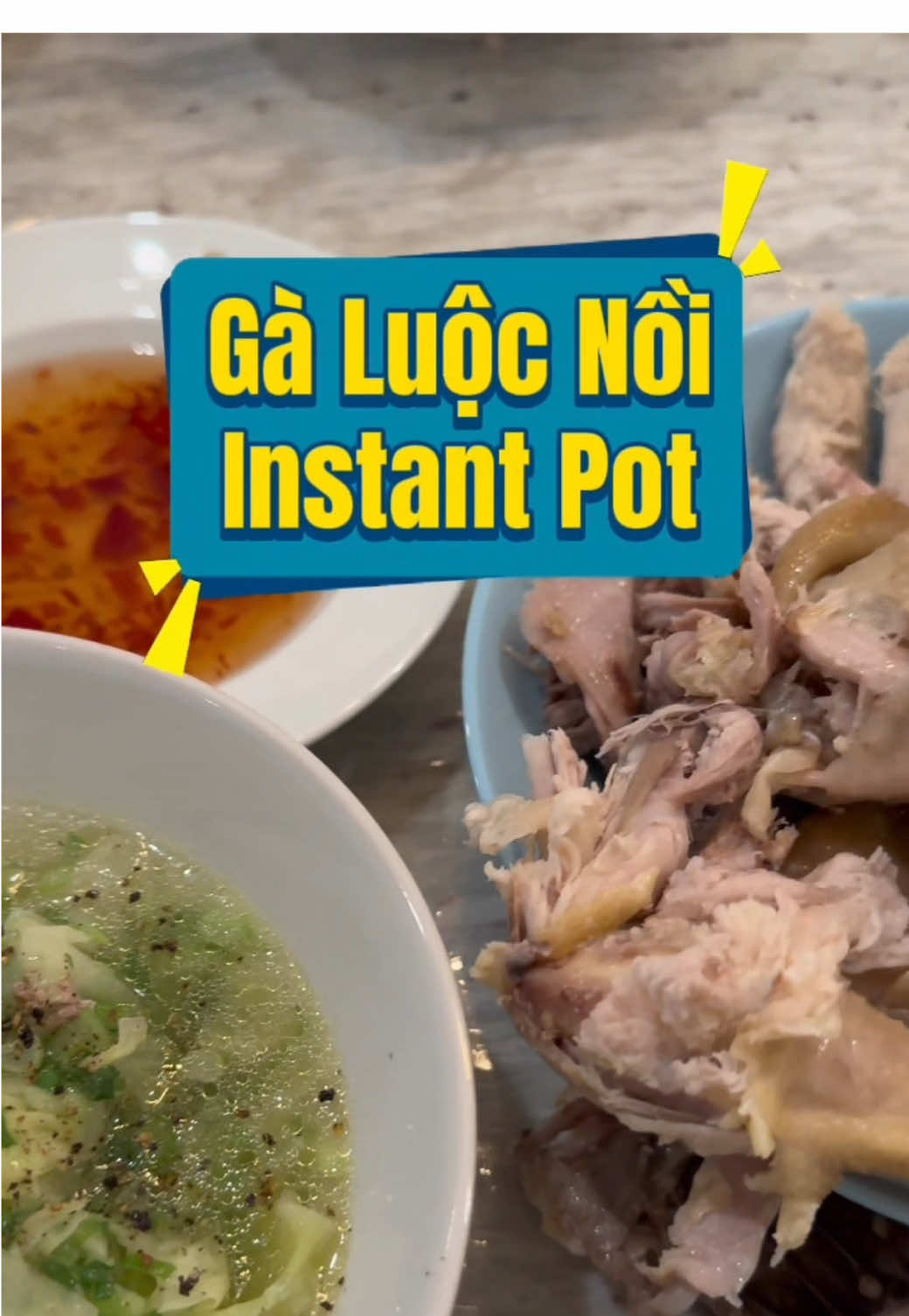Gà luộc nồi Instant Pot. Mình học cách luộc này từ FB Dao Chi Anh. Cách luộc này gà còn nguyên form rất đẹp nha. Mà gà mình không  có xếp kiểu đẹp nên form ra hết hồn nha. Hahaha#instantpot #chicken #ga #tet #trending 