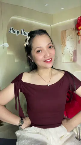 Áo thun nữ trễ vai chất liệu thun zip ôm body thiết kế thắt nơ vai#shopthangbao87 #aotrevai 