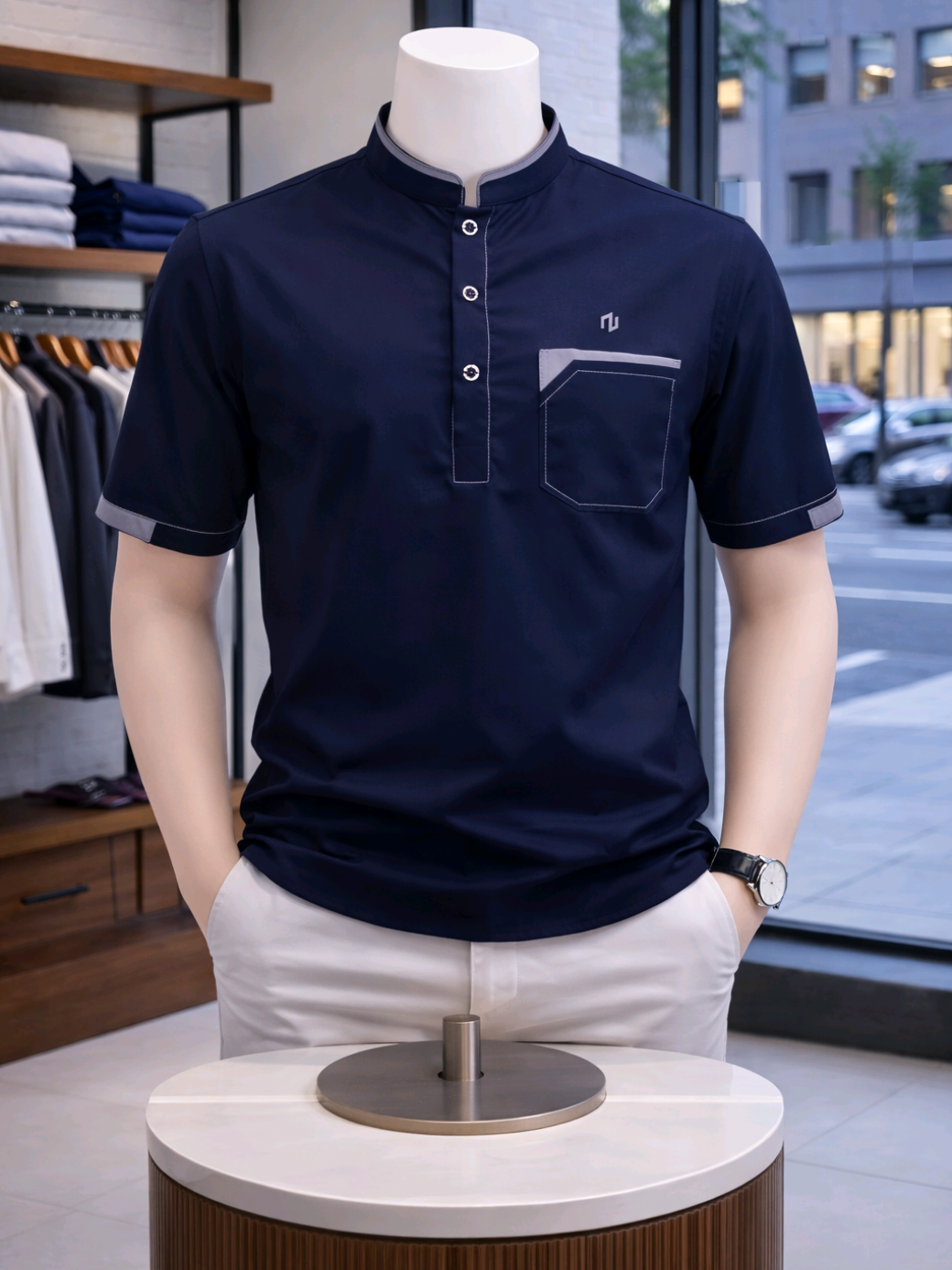 HIMADA LOOK Koko Asraf Pendek Dewasa Kurta Baju Muslim Pria Dewasa Polos Lengan Pendek Koko Sunnah #bajukoko #bajumuslim #belilokal #flashsale #ramadanekstraseru 