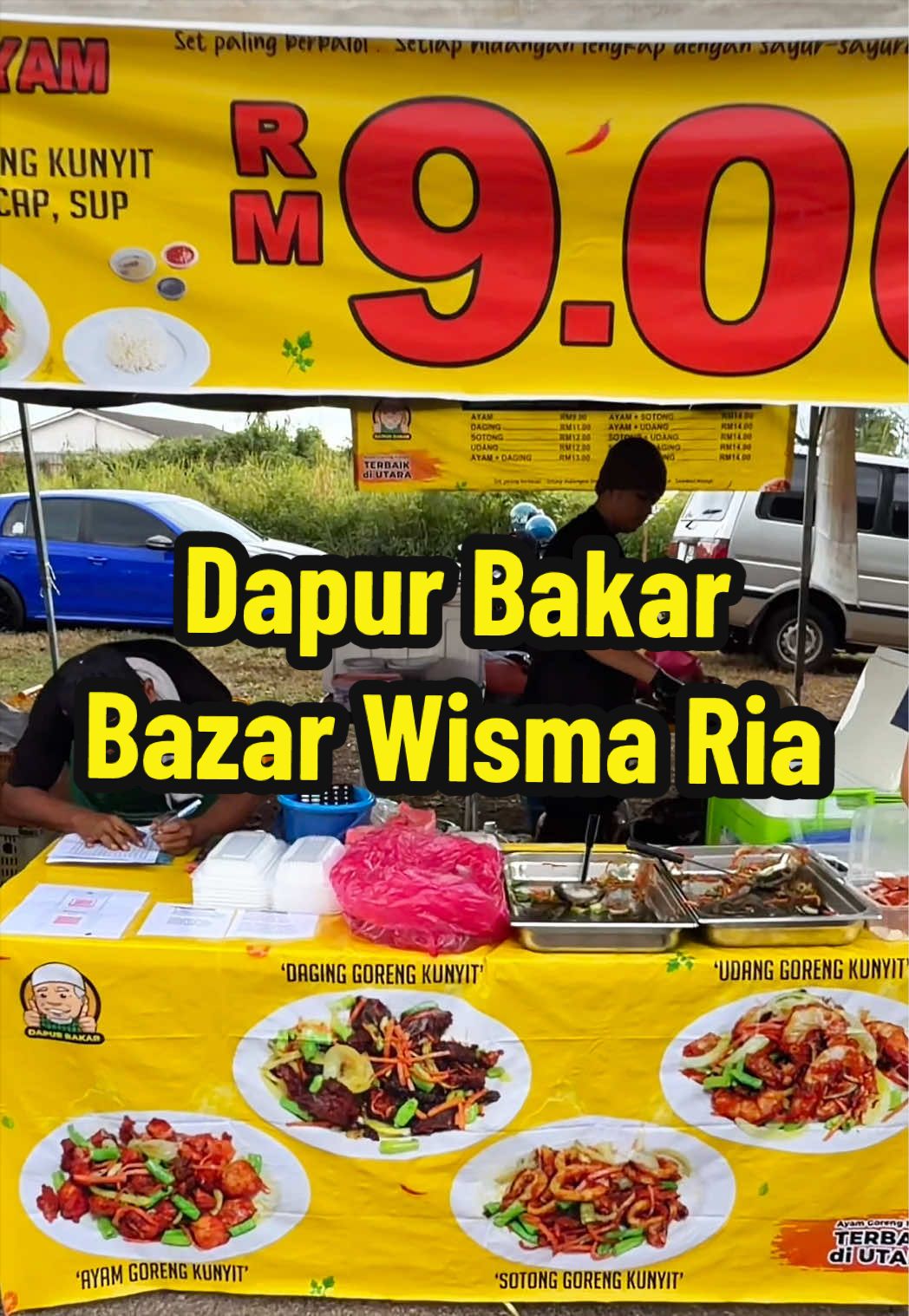 Bazar paling on top di utara, Bazar Wisma Ria Sg Petani Kedah!  Mai sini bawak RM9 dah boleh beli nasi lauk ayam selambak sebab ada @DAPUR BAKAR AYAM GORENG KUNYIT ✨🤌🏽 Fav comfort food 🤤 #lipurdesa #ramadan2026 #bazarwismaria #dapurbakar 