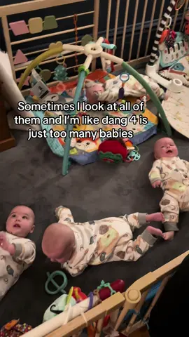 They’re all mine, huh? I just feel greedy at this point 🤨 #multiples #gidleyquadruplets #quadruplets #fypシ 