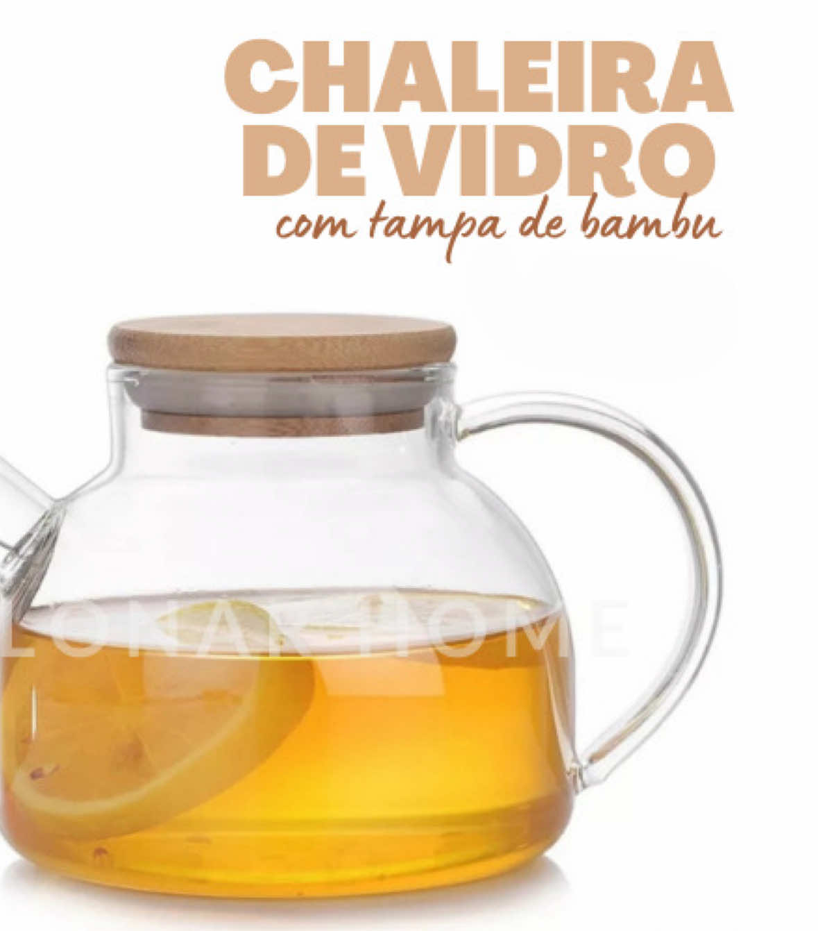 Chaleira de Vidro Tampa de Bambu Jarra Bule infusor Resistente a Calor Borossilicato 1L #shopee #vidro #chaleira #infusor #ResistenteCalor