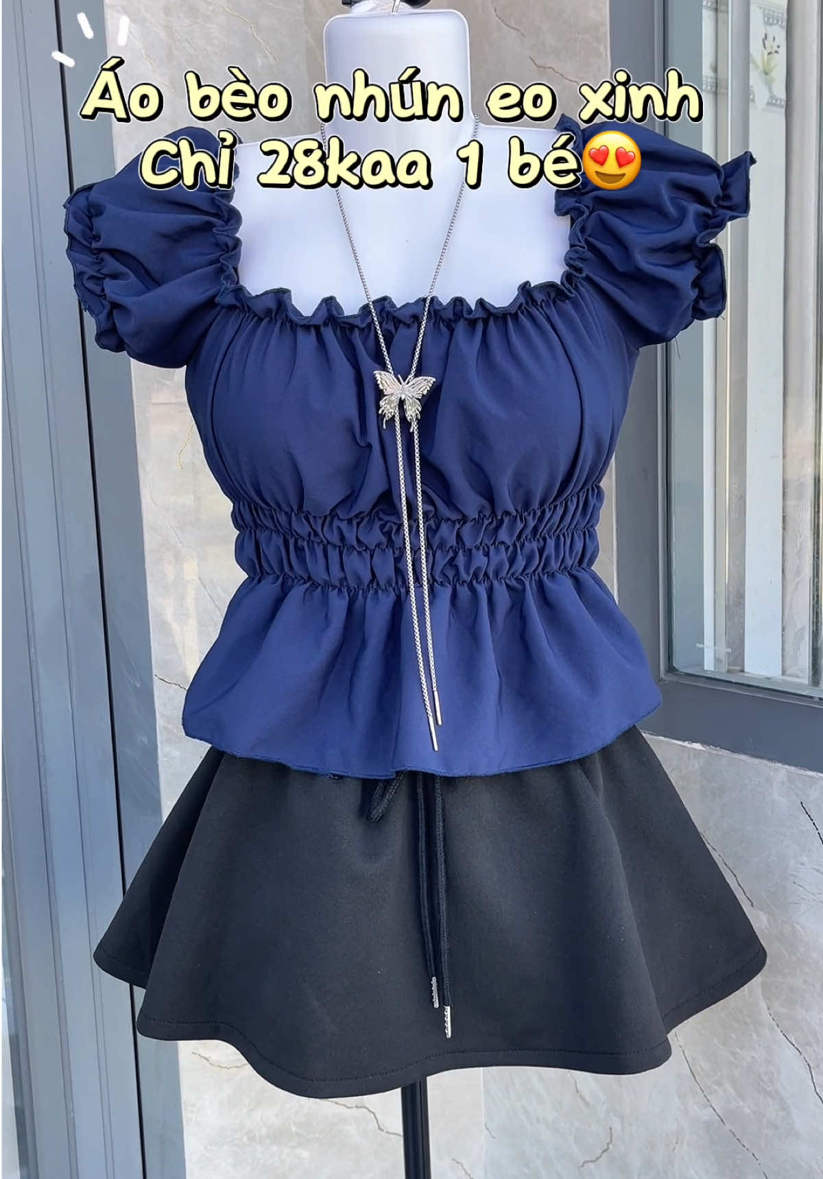 A-52 áo chun nhún bèo trễ vai#Aoxinhshop❤️ #xh #aokieuxinh #aokieuhottrend #aoxinh 