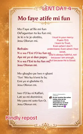 Replying to @Bioluwatife #christiantiktok #lent #cherubimandseraphimworldwide #cachymn 