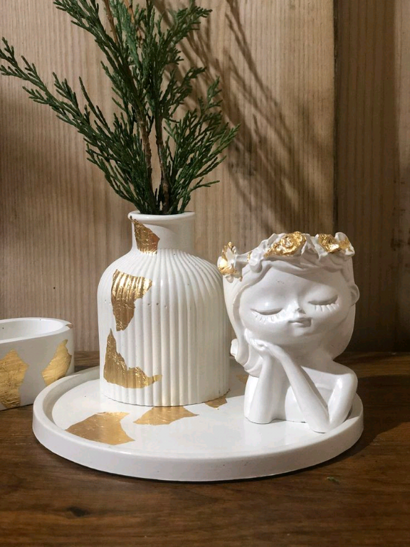 🤩 Piezas de cemento gris o blanco convertidas en decoración creativa y una oportunidad de emprendimiento desde casa. #cemento #manualidades #emprendimiento #españa🇪🇸 
