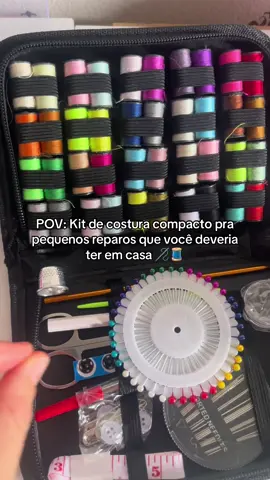 128pçs Kit De Costura Portátil. #costurafacil #costuraparaprincipiantes #costuratiktok #dicasdecostura #costureirasdotiktok 