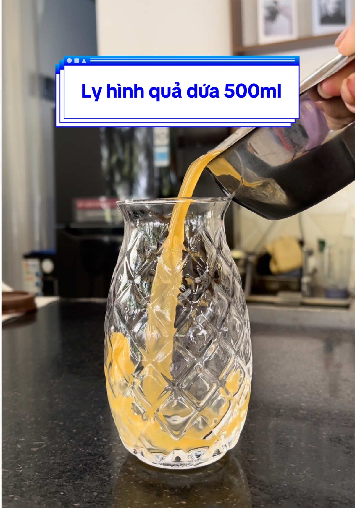 Ly thuỷ tinh hình quả dứa 500ml dùng trong pha chế, decor #lythuytinh #lythuytinhdecor #lythuytinhcaocap #dungcuphache #quancaphe 