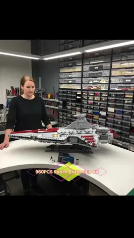 960PCS Space Battleship Building Blocks Spaceship Defense Ship MOC Model Bricks Kits Desktop Decoration Kids Toys Birthday Gifts 
