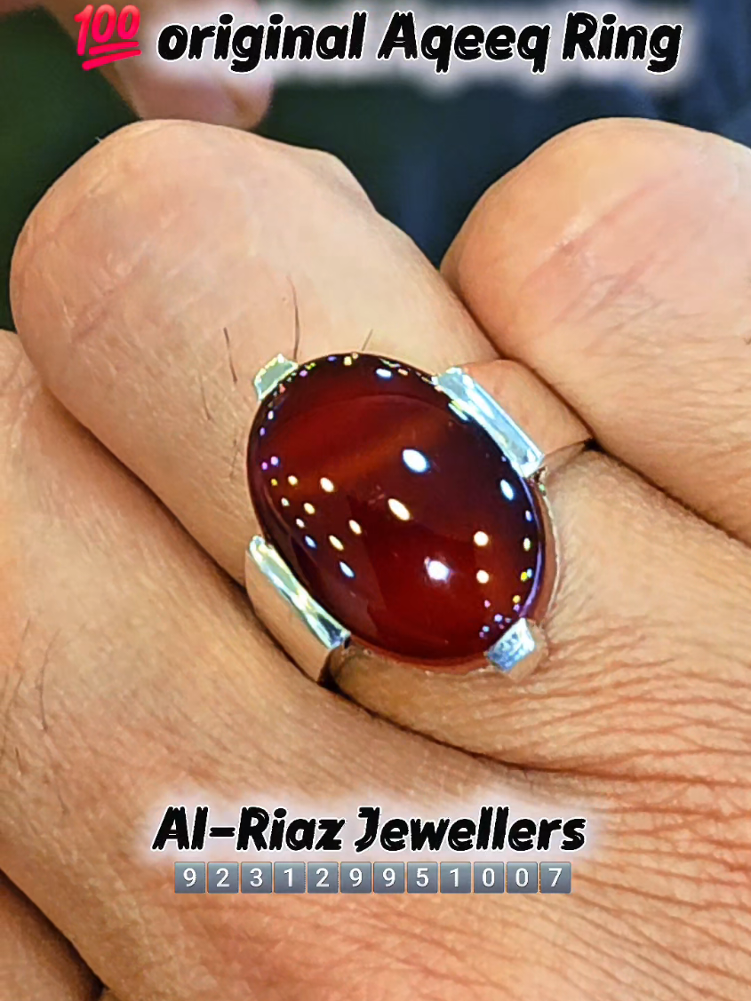💯 Original Aqeeq Stone Ring | 925 Silver | 10% Eid Discount...🤩  925 Sterling Silver Frame ✨ Special 10% Discount on Eid Offer 🎉 Limited time offer – Hurry up & make it yours today! whatsapp now.. 9️⃣2️⃣3️⃣1️⃣2️⃣9️⃣9️⃣5️⃣1️⃣0️⃣0️⃣7️⃣ #viralvideo @Facebook @TikTok Pakistan  #alriazjewellers  #foryoupage  #grownmyaccount 