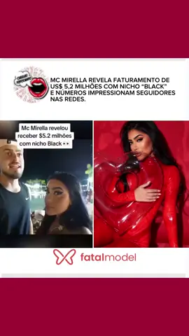 MC Mirella revela faturamento de US$ 5,2 milhões com nicho “Black” e números impressionam seguidores nas redes. . . . . . #mcmirella #jhonvlogs #fatalmodel #fatalmodelcy #fatalmodelcortes 