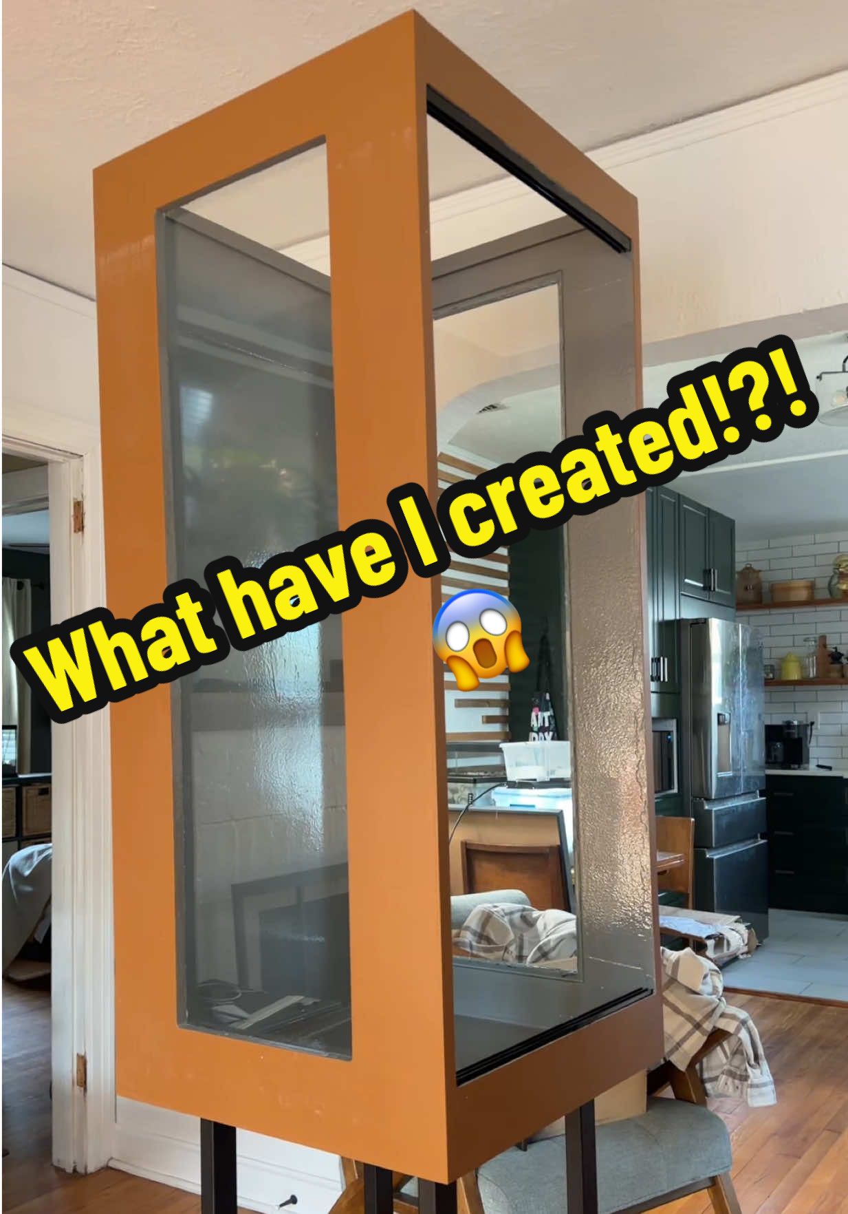 Be honest… did I go too tall? 😅 Paint is done. Legs are on. And I’m slightly in shock. #reptilekeeper #reptileenclosure #diyprojects #custombuilt #keelbelliedlizard 