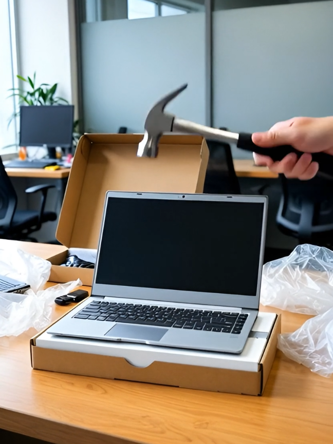 ASMR Hammer Smashes Brand New Laptop 🔨💥 Super runchy Destruction Sounds! #ASMR #ASMRSounds #Satisfying