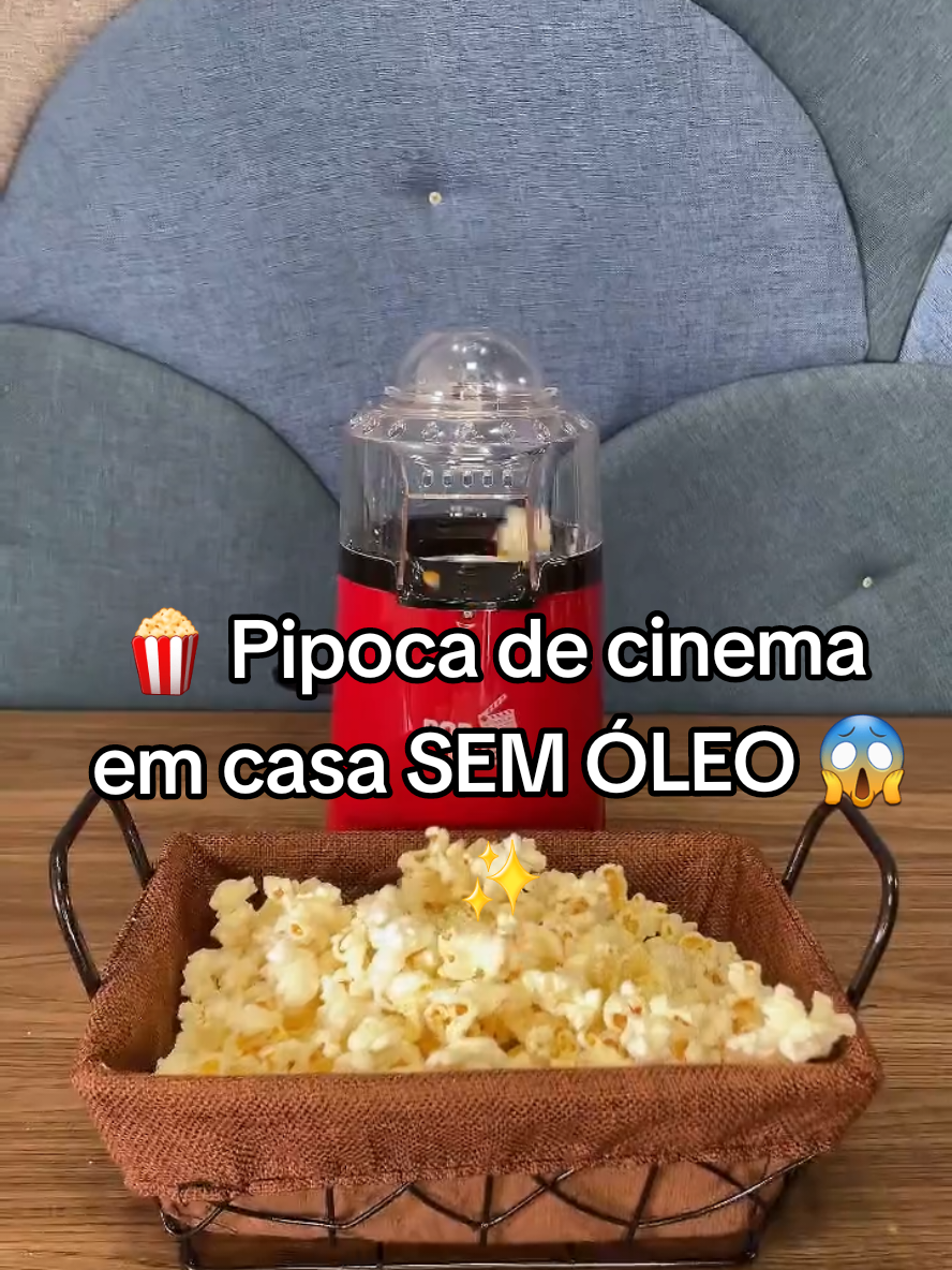 Se você ama pipoca fresquinha igual de cinema, precisa conhecer essa Pipoqueira Pop Cine 😍 💥 Prática, rápida e sem sujeira na cozinha! ⚠️ Corre porque esse é daqueles achadinhos que acabam rápido!