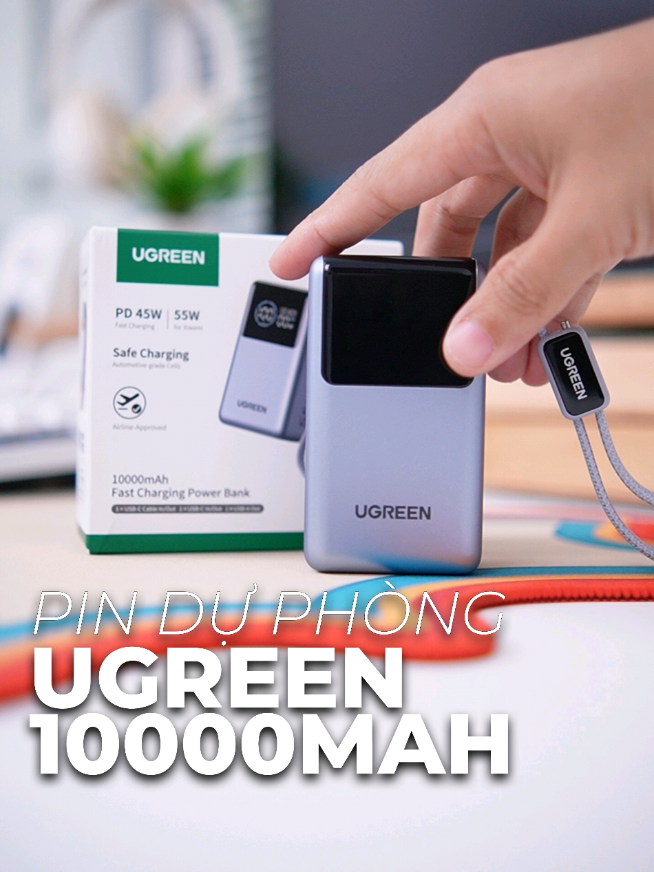 Pin sạc dự phòng UGREEN 10000mAh 🔋 Cục sạc nhỏ gọn có công suất tới 55W, sạc được từ điện thoại tới cả laptop #sacduphong #ugreen #10000mah #phukiencongnghe #roosetup 