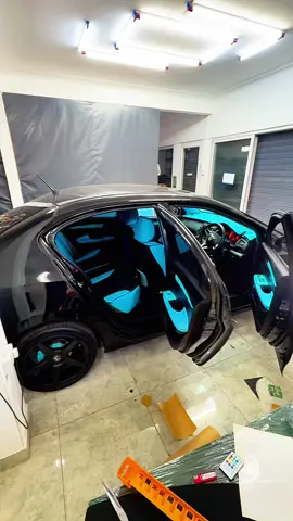 Full interior transformation complete ✨ Beige ➜ Black & Blue 🩵🖤  Modern, custom design, unique. New video soon 🔜  Your interior, reimagined by ACS Automotive.#mauritius🇲🇺 #viral #blackout 