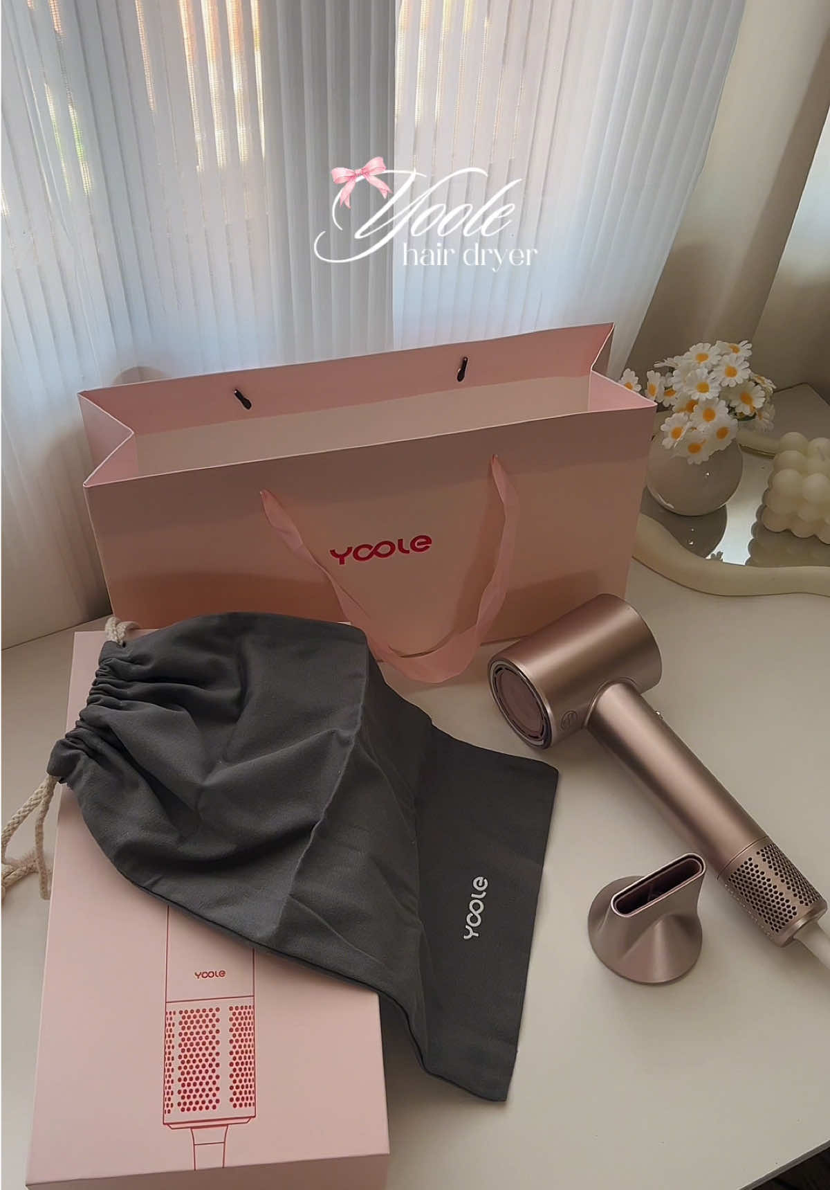 unboxing my dream hair dryer 🎀✨ #yoole #hairdryer #giftideas #hairblower #yoolegandalab 