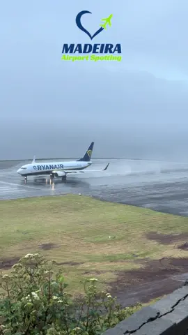 Ryanair wet runway takeoff at Madeira Airport  #madeira #airport #takeoff 