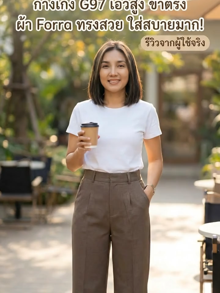 🔥✨ กางเกง G97 ทรงสวยเป๊ะ! ใส่แล้วดูสูงโปร่ง แมทช์ง่ายได้ทุกวัน #กางเกงเอวสูง #กางเกงกระบอก #แฟชั่นผู้หญิง #OOTD #tiktokfashion