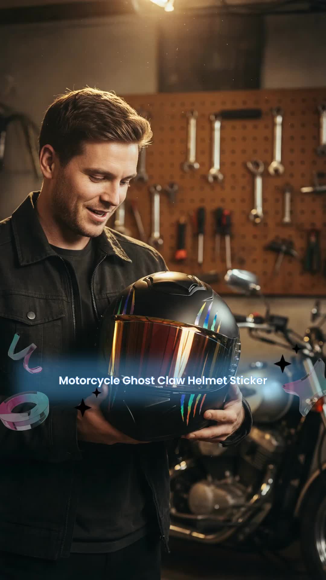 Motorcycle Helmet Sticker Monster Ghost Claw Line Pattern DIY Motorcycle Tank Step Car Body Decoration #stickersforcars #cheetahprintwallpaper #autodetailingsupplies #customharley #personalizedstickers #scratchproofcar #leathermotojacket #ironmanhelmet #customlonghornskull #3dprintedhoodie