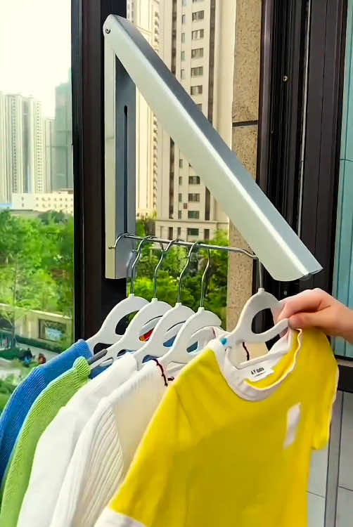 Hide when not in use.  Invisible retractable clothesline with sleek wall mount. #invisibleclothesline #spacesaver #hiddendrying #tiktokmademebuyit#fyp