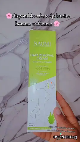 ✅La crème épilatoire Naomi ✅   est un produit utilisé pour enlever les poils du corps (jambes, aisselles, bras partie intime…). Elle agit en dissolvant les poils à la surface de la peau, ce qui permet d’avoir une peau douce et lisse en quelques minutes. L’aloès (aloe vera) est ajouté pour apaiser et hydrater la peau après l’épilation 📝Les avantages ✔ enlève les poils rapidement ✔ peau douce et lisse ✔ pas besoin de rasoir ✔ l’aloès aide à éviter les irritations ✔ pratique à utiliser à la maison#creatorsearchinsights #lubumbashi😘🌺congolaise🌺😍 #creme #epilatoire #fypage 