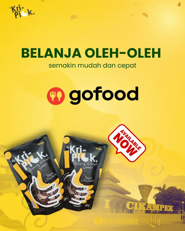 Sekarang beli oleh-oleh khas Karawang nggak perlu ribet lagi! 😍 My Kripick 🍌🍫 keripik pisang dengan coklat lumer yang bikin nagih sekarang SUDAH TERSEDIA DI GOFOOD 🚀 Lagi di Cikampek? Lagi pengen camilan manis? Atau mau kirim oleh-oleh ke teman? Tinggal buka GoFood, cari My Kripick, dan camilan premium ini langsung meluncur ke tempat kamu! 📱✨ Renyahnya keripik pisang berpadu dengan coklat lumer yang bikin susah berhenti ngemil 🤤 Sekali coba, dijamin pengen lagi! Yuk cobain sekarang dan rasakan kenapa My Kripick mulai jadi oleh-oleh favorit dari Cikampek. #MyKripick #OlehOlehCikampek #JajananCikampek #GoFoodCikampek #KulinerCikampek