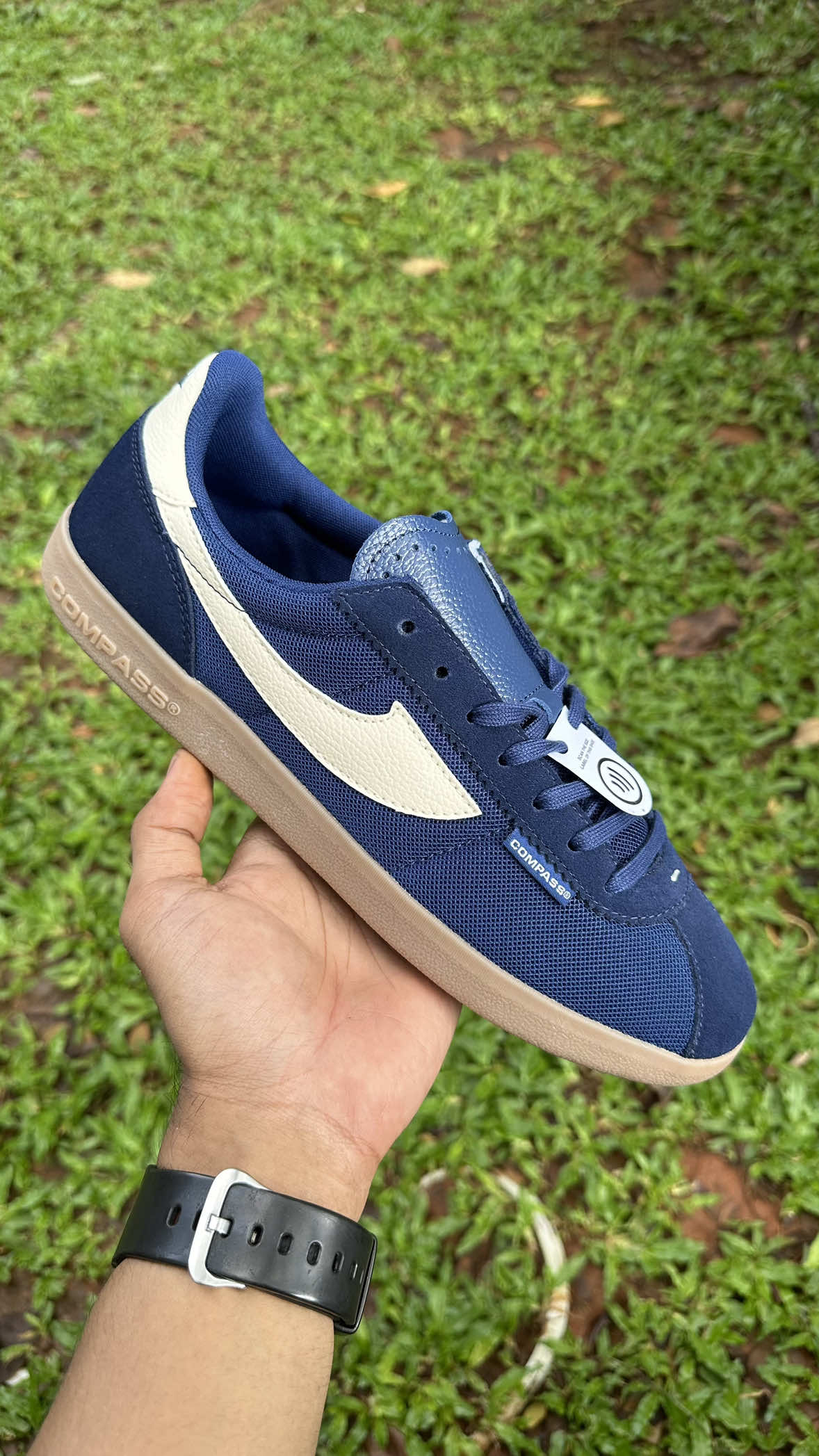 Sepatu Compass Tribune Navy Gum ✨ Mumpung lagi restock jangan sampai kehabisan  #sepatu #sepatucompass #compasstribune #sepatulokal #ramadanekstraseru 