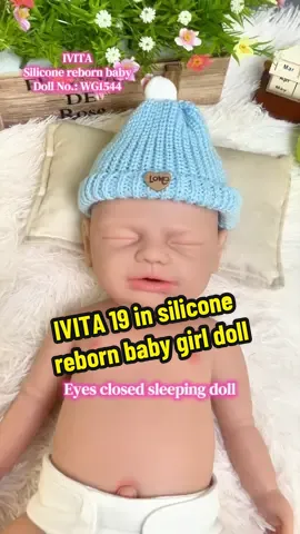 Doll WG1544 | 19in sleeping silicone reborn baby girl doll. #ivita #siliconedoll #sleepingbaby #reborndoll #fyp 