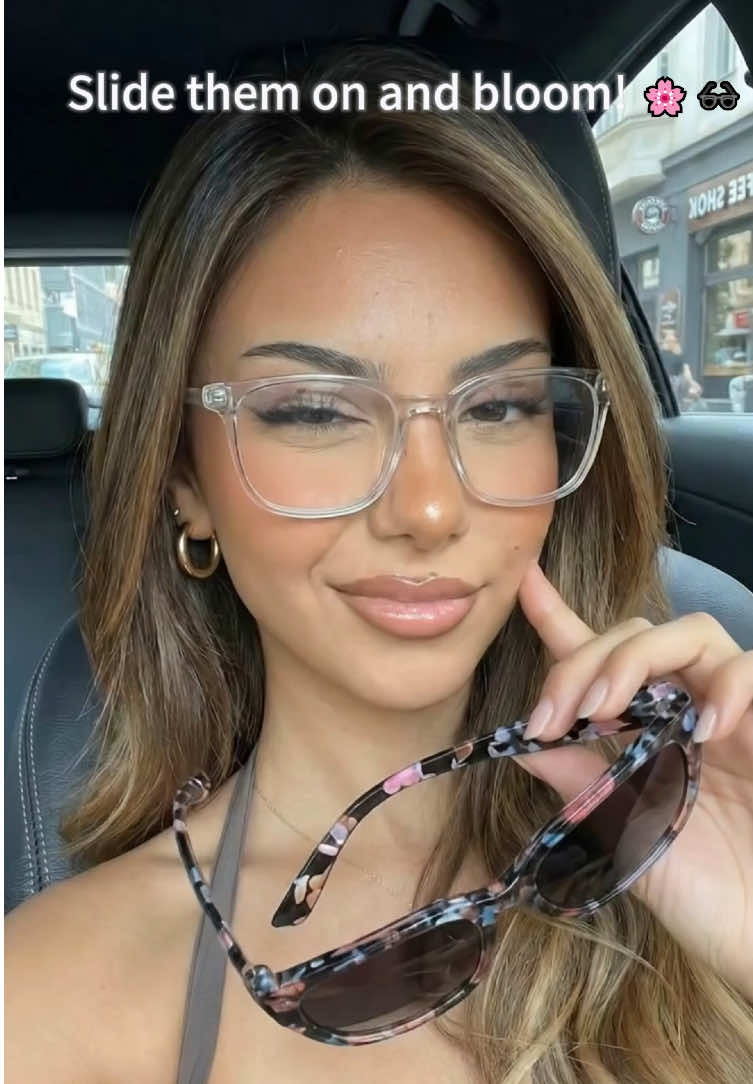 Slide, snap, go 🌸🕶️💖 — floral style made easy!”#fyp #giftedlnlove #sunglasses #UV #fitoversunglasses 