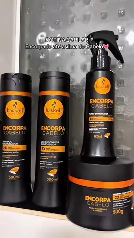 Kit Encorpa Cabelo Haskell - Shampoo + Condicionador + Máscara + Fluido - Fios Encorpados, Volumosos e Resistentes. Link do Produto nos Comentários 