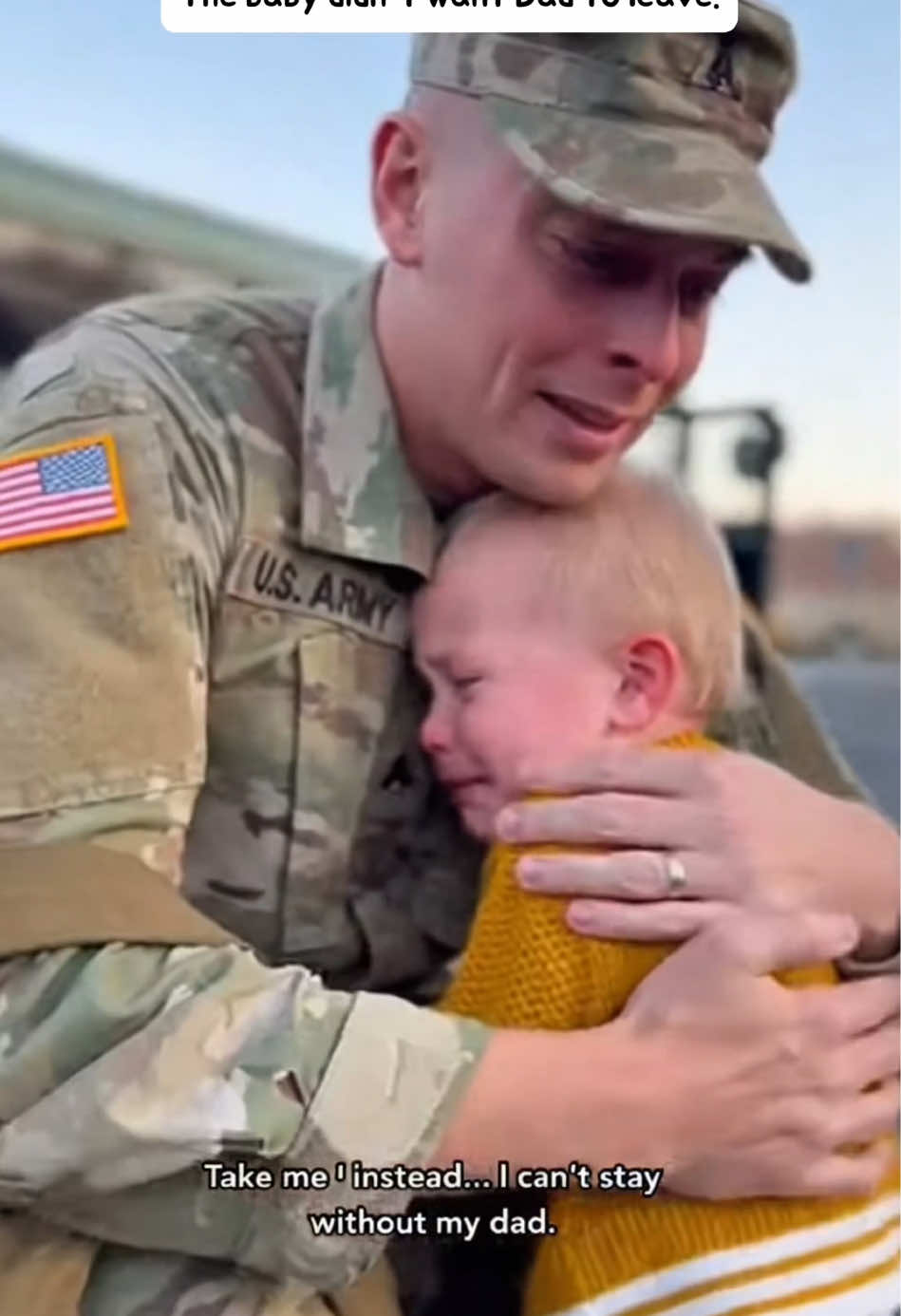 Heartbreaking Moment: Baby Clings to Dad Before Deployment#MilitaryGoodbye #ArmyDad #baby #cute #adorable
