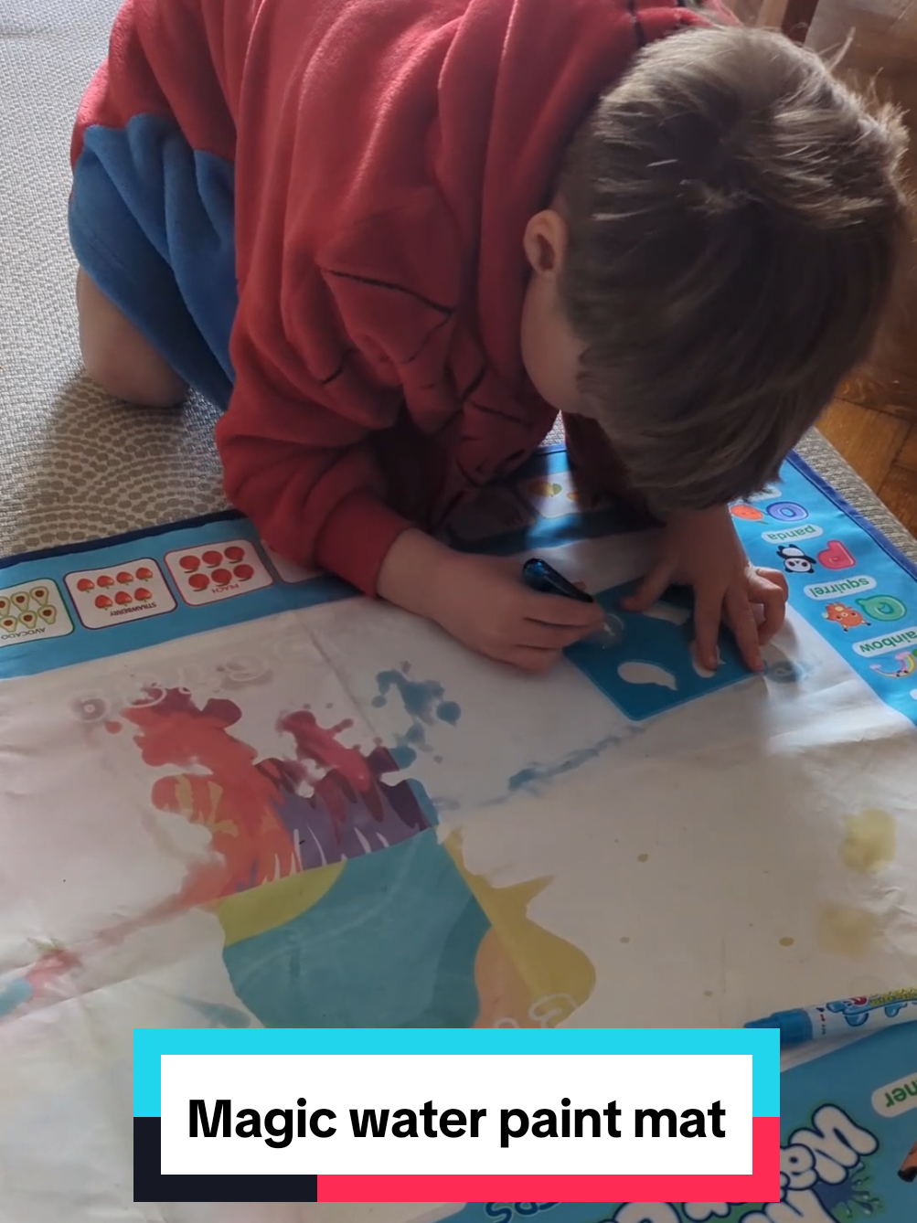 This magic water paint colouring mat has been a game changer in our house! #kidsentertainment #kidstoys #educational 