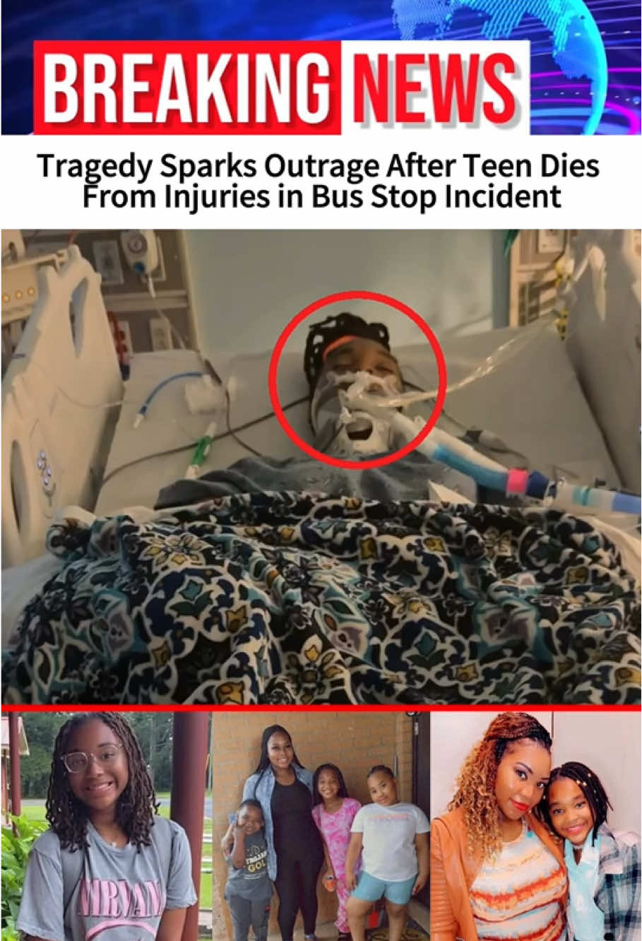 Tragedy Sparks Outrage After Teen Dies From Injuries in Bus Stop Incident#breakingnews #news #foryou #usa #fyp