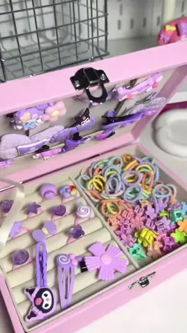 Cute, colorful, and full of charm 💜🎀✨ 156pcs of Kuromi-inspired hair accessories for the ultimate little fashionista! 💕🌸 #kuromi #hair #hairaccessories #kidshair #kuromisanrio  💖🎁