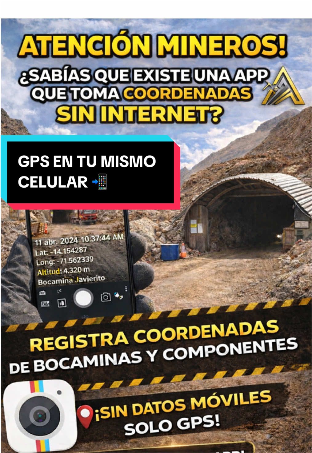 GPS en tu mismo celular con la Aplicacion TIMESTAMP CAMERA #reinfo #mineros #timestampcamera 