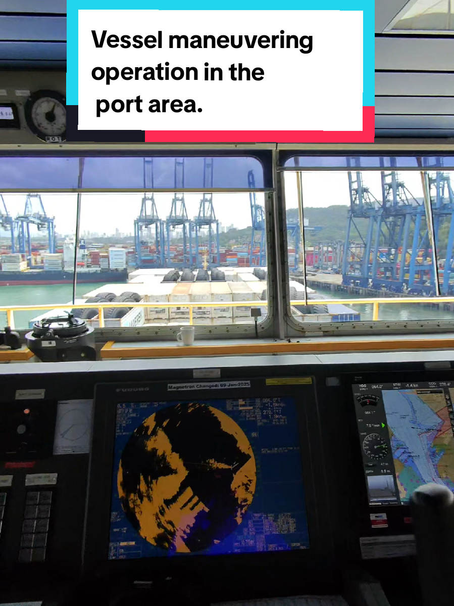 Vessel maneuvering operation in the Port area. #seafarer #fyp #myanmartiktok🇲🇲🇲🇲 #lifeatsea #myanmarseaman 