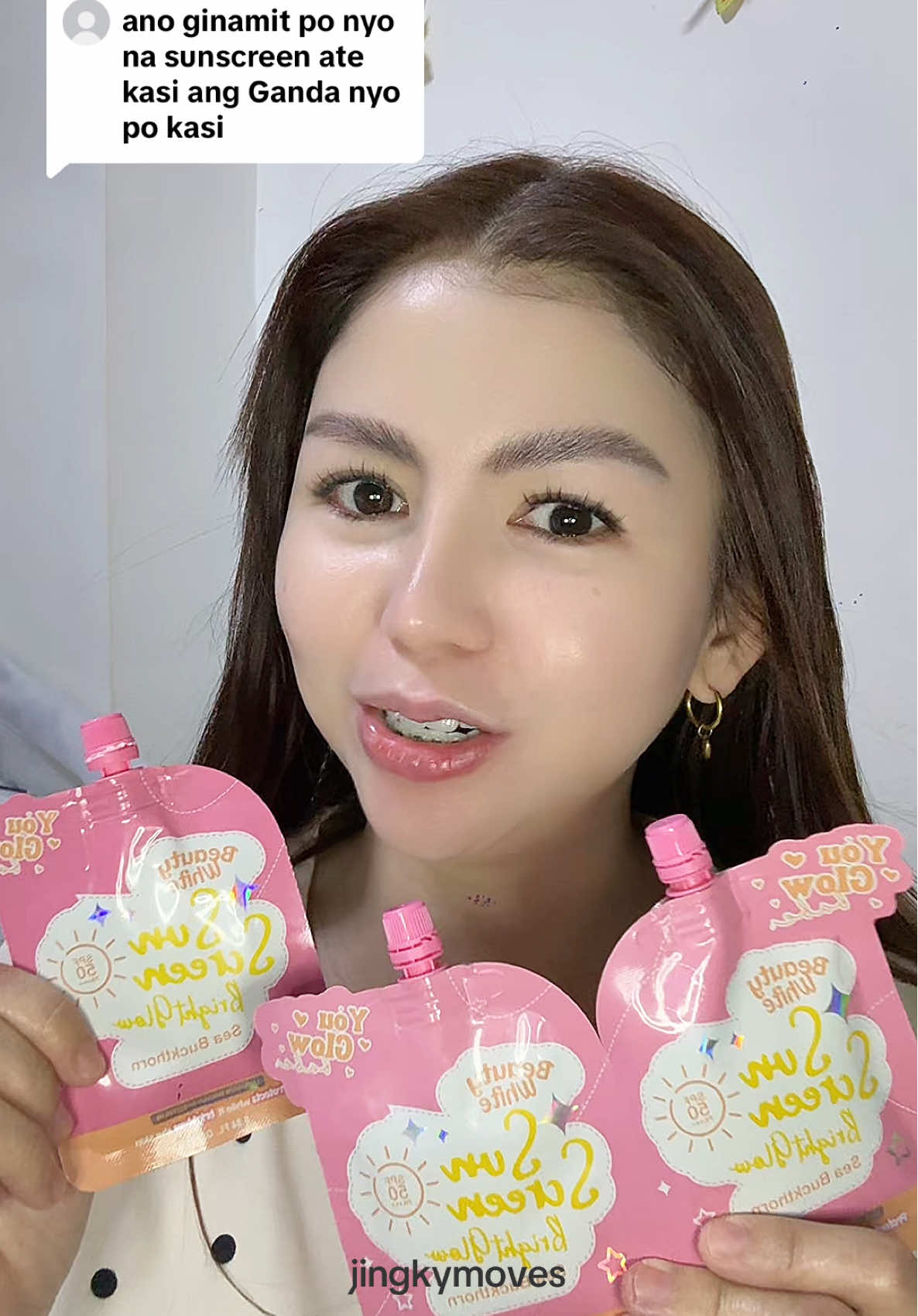 Replying to @M-a Descartine Beauty White SUNSCREEN Bright Glow with SPF50 pa++++ na #youglowbabe #ygb #beautywhite #sunscreen #brightglow  