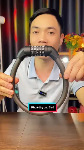 Khoá xe đạp xe máy dây cáp 5 số #dinhthanhtrainghiem #khoamatma5so 