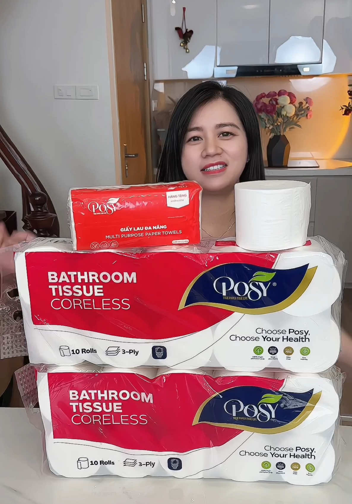 Dea hời các bác  ạ giấy vệ sinh posy dùng thích lắm ạ mà còn trợ giá rẻ #xuhuong #giayvesinh #giayvesinhposy #giayvesinhposy3lop 