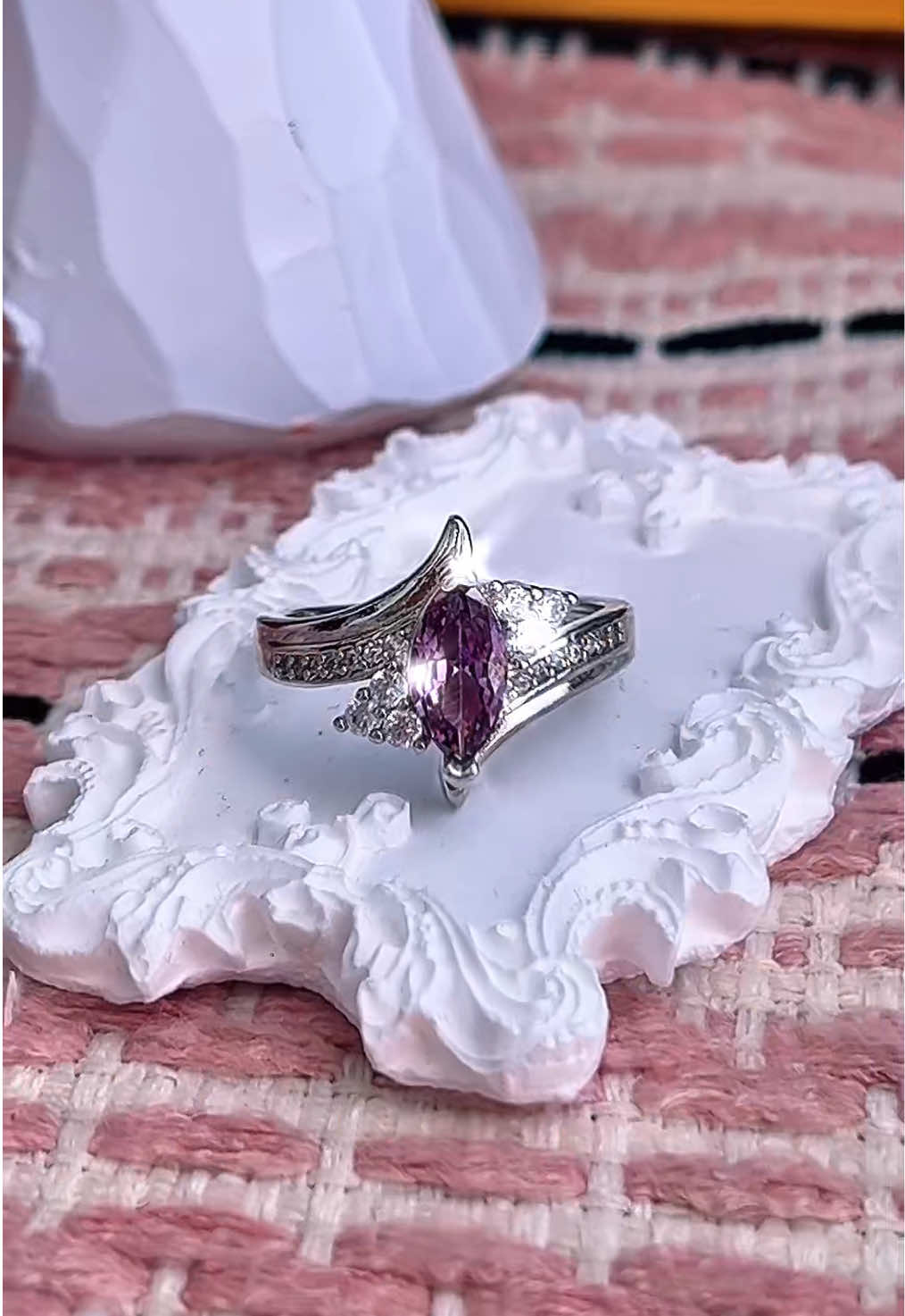 Wait, are we agreeing that purple engagement rings are lowkey the new standard? Because this marquise cut is a literal game changer and I need it right now. 👀💍 #viral #proposalideas #purplering #tiktokshopspringsale2026 #tiktokshopdeals2026 