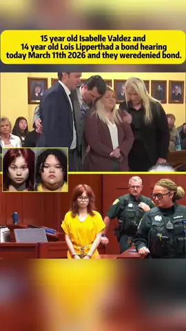 15 year old Isabelle Valdez and 14 year old Lois Lippert
 had a bond hearing today March 11th 2026 and they were 
 denied bond.#foryou #news #truecrime #crime #usa 