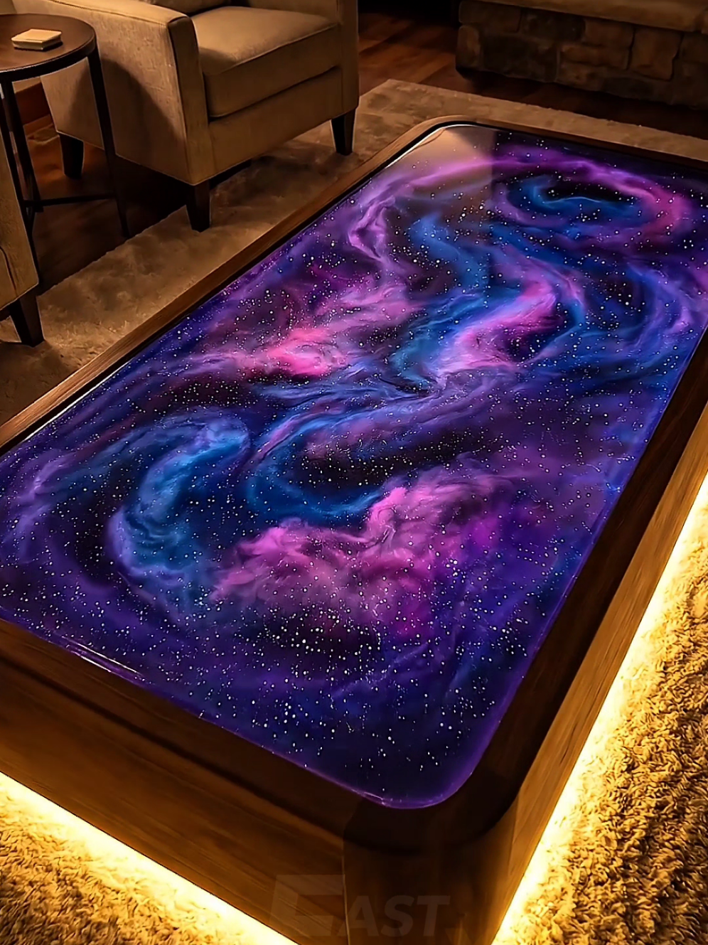 WAIT FOR THE GLOW! 🤯 Galaxy Epoxy Table Transformation Watch this satisfying galaxy epoxy table build where deep cosmic colors are mixed and poured into clear epoxy resin to create a stunning galaxy effect. After curing, the table is buffed and polished to a crystal-clear mirror finish. Finally, warm yellow LED lights are installed inside the wooden base, revealing a glowing universe inside the table. The final galaxy table reveal looks absolutely magical and satisfying. #galaxytable #epoxytable #epoxyresin #resinart #satisfyingvideo 