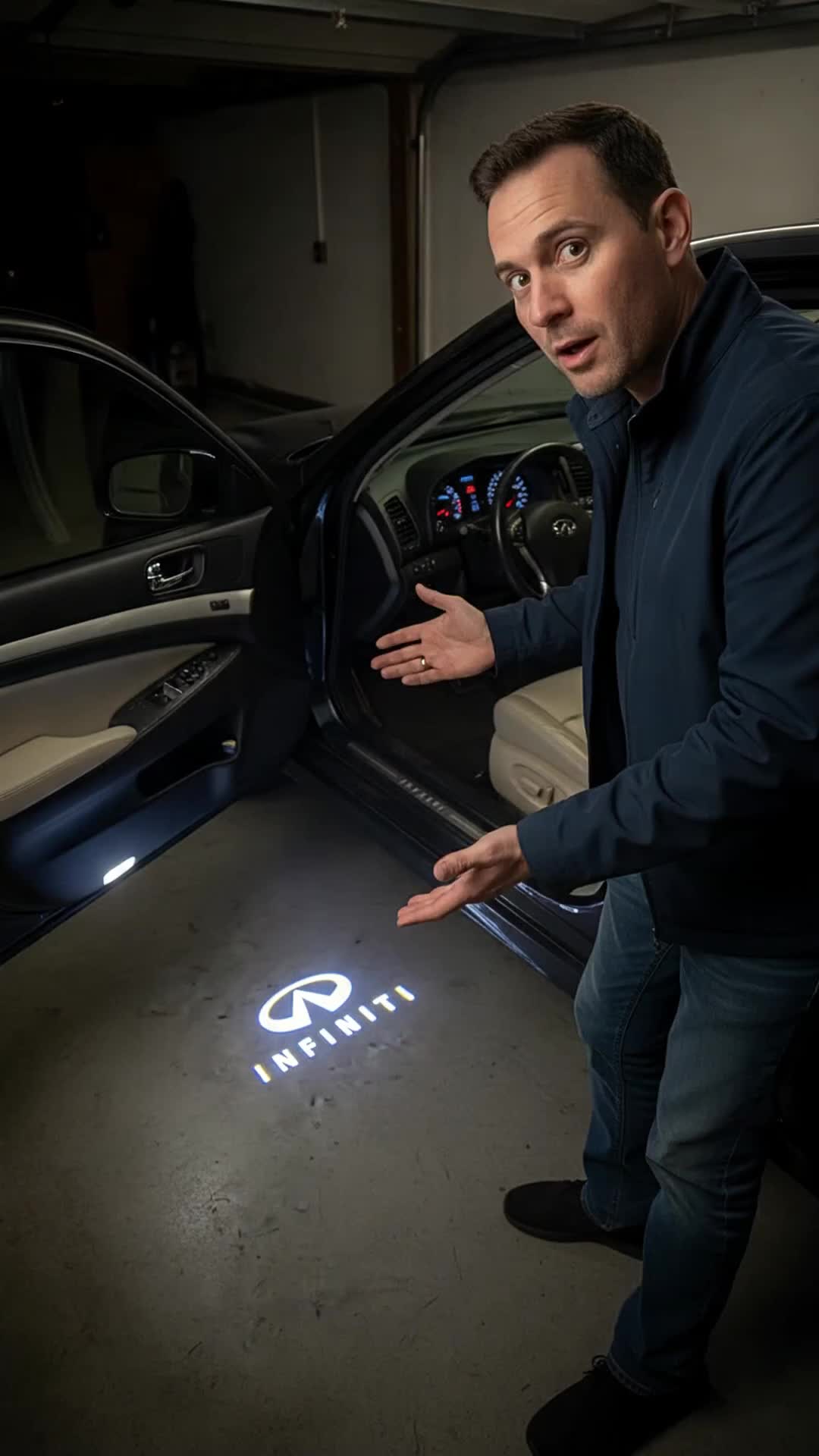 2 Pcs LED Interior Decoration Sticker Light, Welcome Light, Led Logo For Infiniti All Models, 6500K Pure White Light, CREE Chip Stable Lighting, Error Free Plug & Play, Al-Plastic Material, 50000H Lifespan, Full Temperature Resistance #CarDoorLight #CarWelcomeLight #DoorProjectorLight #LEDDoorLight #CarProjectionLight #CarInteriorLight #CarMods #CarAccessories #VehicleLighting #CustomCarLight