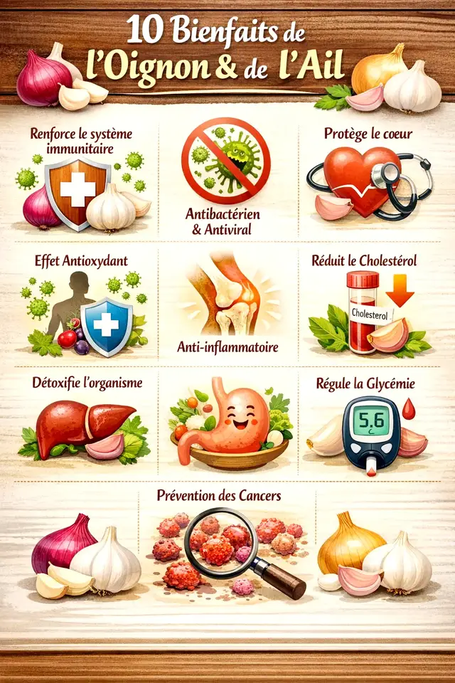 L'ail aide à prévenir des maladies cardiovasculaires en fluidifiant le sang et en luttant contre l'excès de cholestérol et l'hypertension artérielle.L'oignon est efficace contre la formation de caillots sanguins, l'asthme,la bronchite chronique,le rhume des foins,le diabète,l'athérosclérose et les infections. C'est aussi un anti-inflammatoire, antibiotique et antiviral.#fyp #ail #oignon #ajo #goodfood 