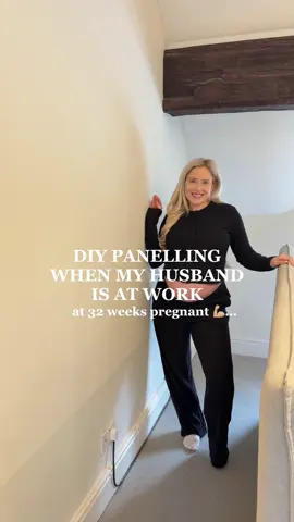 DIY £15 SHAKER PANELLING GUIDE ⬇️ I panelled another wall whilst my husband was at work 😂 is this becoming a pattern… no but sorry I am CHUFFED! It’s transformed the space 🙌🏼✨ guide for measuring & the tools you need below! I got everything I needed from B&Q!  TOOLS NEEDED: 2 x £15.97 MDF shaker panelling kits 1.2m in height  21 x 29 x 2400mm Scotia Pine trim for dado rail Pencil & paper  Spirit level  No more nails glue & caulk, MDF primer & paint of choice!  MEASUREMENT GUIDE:  (If you’re not sure you could use chat gpt but I like to do it myself!)  1. Measure width of wall 2. I knew my height as I was using the full MDF strip height of 1.2m as they come 3. Measure width of MDF strip (say 10cm)  4. Decide how many panel squares (ish) you want for your aesthetic - completely your choice if you want less your gaps will look wider, if you want more they will look smaller. I wanted 7!  5. If I want 7 panels, I need 8 strips stuck across. They are 10cm wide so that’s 80cm in strip widths.  6. Take the width of your wall, and minus your strip widths (mine was 80cm as above) 7. Whatever you’re left with, divide that by how many panel gaps you want (I wanted 7). That number is how wide each gap is!  8. Draw onto paper and check numbers add up! Draw onto wall!  Any questions please ask in comments! 🤍✨ hope you like it! 🥰🤍 Lots of love, Kat xxxxxxx #bedroommakeover #panelling #panellinginspo #DIY #diyhome 